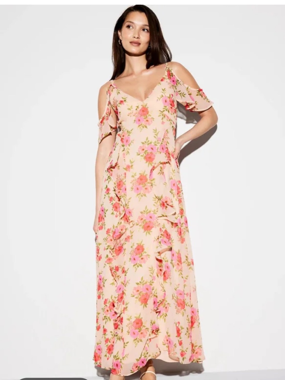 OLD NAVY NWT The Occasion by Old Navy Off-Shoulder Ruffle Chiffon Maxi Dress‎ 12